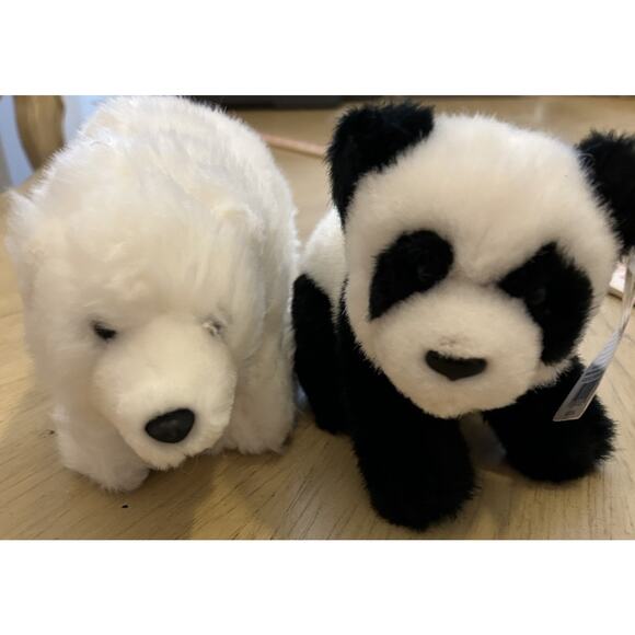 2- World Wildlife Fund 8" Polar Bear & Panda Bear GUND Plush Stuffed Animals 2 - Picture 1 of 16